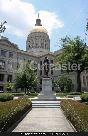 To use this stock image in your creative project, please select the size you need over to the right and click the "Add to Cart" button.
Your downloaded image will come with the Cutcaster watermark removed so don’t worry about the watermark you see on this page. Georgia State Capitol Building stock photo, Exterior of the Georgia state capitol building by Wanda Anthony