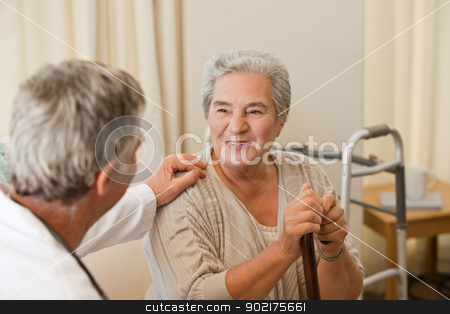 To use this stock image in your creative project, please select the size you need over to the right and click the "Add to Cart" button.
Your downloaded image will come with the Cutcaster watermark removed so don’t worry about the watermark you see on this page. Senior doctor talking with his patient stock photo, Senior doctor talking with his patient by Wavebreak Media