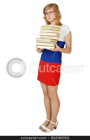 To use this stock image in your creative project, please select the size you need over to the right and click the "Add to Cart" button.
Your downloaded image will come with the Cutcaster watermark removed so don’t worry about the watermark you see on this page. Woman - student with a pile of books stock photo, The woman - a student with a pile of books on white background by Alexey Romanov
