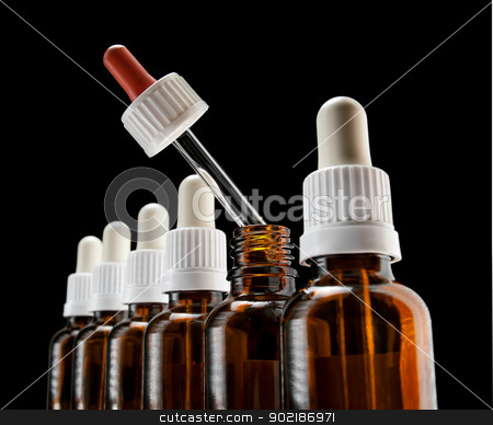 Different medication Different medication stock photo, Different color of one of droppers in a row can suggest an alternative choice in a medical therapy by Sinisa Botas