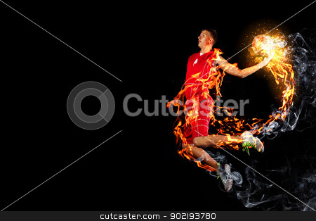 To use this stock image in your creative project, please select the size you need over to the right and click the "Add to Cart" button.
Your downloaded image will come with the Cutcaster watermark removed so don’t worry about the watermark you see on this page. Basketball player with a ball stock photo, Male basketball player jumping and practicing with a ball by Sergey Nivens
