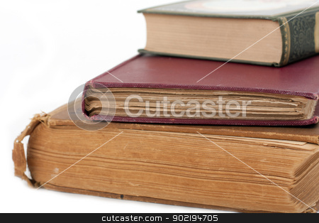 Stack of antique books stack of antique books stock photo, Stack of antique books on isolated background by Gunter Nezhoda