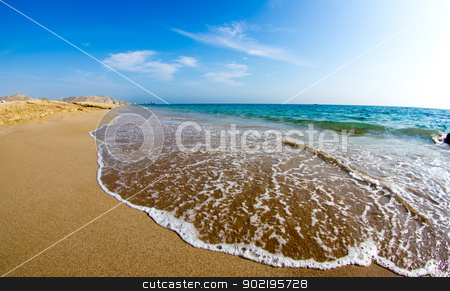 To use this stock image in your creative project, please select the size you need over to the right and click the "Add to Cart" button.
Your downloaded image will come with the Cutcaster watermark removed so don’t worry about the watermark you see on this page. sand beach stock photo, sand beach and blue sky by Vitaliy Pakhnyushchyy