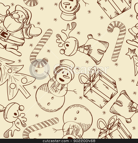 To use this stock image in your creative project, please select the size you need over to the right and click the "Add to Cart" button.
Your downloaded image will come with the Cutcaster watermark removed so don’t worry about the watermark you see on this page. Christmas doodle pattern stock vector clipart, Decorative seamless pattern with Christmas doodles. by Richard Laschon