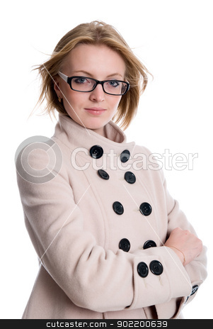 To use this stock image in your creative project, please select the size you need over to the right and click the "Add to Cart" button.
Your downloaded image will come with the Cutcaster watermark removed so don’t worry about the watermark you see on this page. Beautiful girl with with light hair in a coat on an stock photo, Beautiful girl with with light hair in a coat on an isolated over white background by Vadim