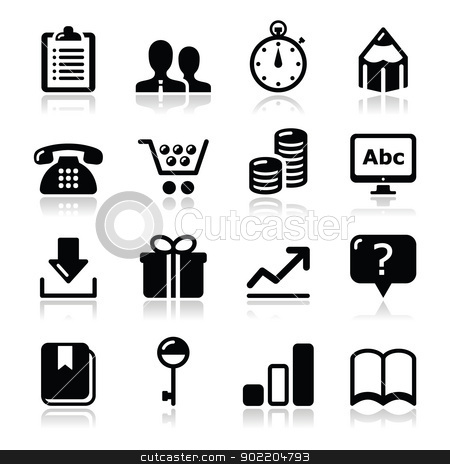 To use this stock image in your creative project, please select the size you need over to the right and click the "Add to Cart" button.
Your downloaded image will come with the Cutcaster watermark removed so don’t worry about the watermark you see on this page. Website internet icons set - vector stock vector clipart, Modern application website black icons with shadows by Agnieszka Bernacka