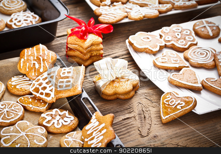 Varoius homemade gingerbread Varoius homemade gingerbread stock photo, Varoius homemade gingerbread cookies with different chapes for christmas by Grafvision