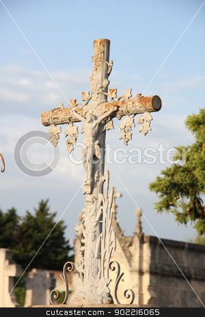 Cast iron cross ornament cast iron cross ornament stock photo, rusted, cast iron cross ornament at a cemetery in the Provence by Porto Sabbia