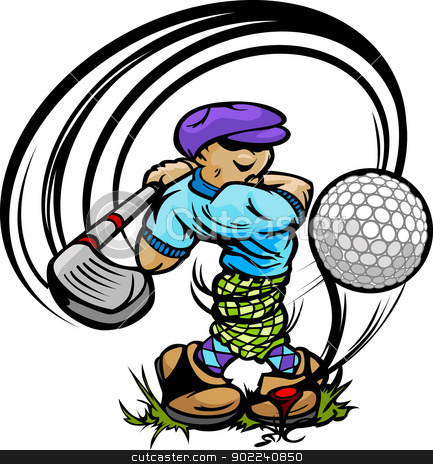 To use this stock image in your creative project, please select the size you need over to the right and click the "Add to Cart" button.
Your downloaded image will come with the Cutcaster watermark removed so don’t worry about the watermark you see on this page. Golfer Cartoon Swinging Golf Club at Ball on Tee stock vector clipart, Cartoon Golf Player Teeing Off with Driver and Golf Ball on Tee Vector Illustration by chromaco