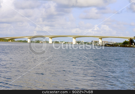 Sarasota Ringling Bridge Sarasota Ringling Bridge stock photo, Seascape image of Sarasota's Ringling Bridge over the bay by saje