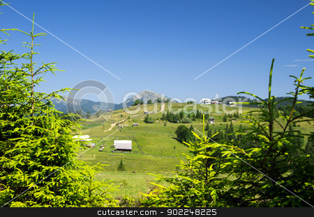 To use this stock image in your creative project, please select the size you need over to the right and click the "Add to Cart" button.
Your downloaded image will come with the Cutcaster watermark removed so don’t worry about the watermark you see on this page. mountain stock photo, mountain summer landscape with blue sky by Vitaliy Pakhnyushchyy