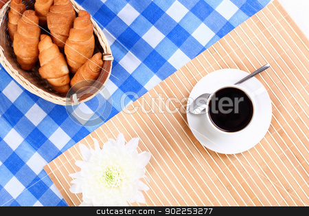To use this stock image in your creative project, please select the size you need over to the right and click the "Add to Cart" button.
Your downloaded image will come with the Cutcaster watermark removed so don’t worry about the watermark you see on this page. Continental breakfast stock photo, Continental breakfast with croisant and black coffee by Sergey Nivens