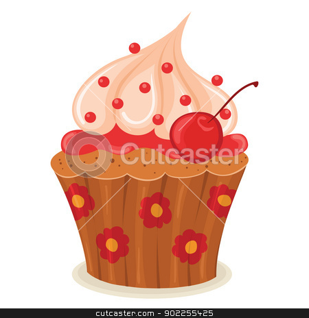 To use this stock image in your creative project, please select the size you need over to the right and click the "Add to Cart" button.
Your downloaded image will come with the Cutcaster watermark removed so don’t worry about the watermark you see on this page. Cupcake stock vector clipart, Cupcake with a cherry isolated illustration. by wingedcats