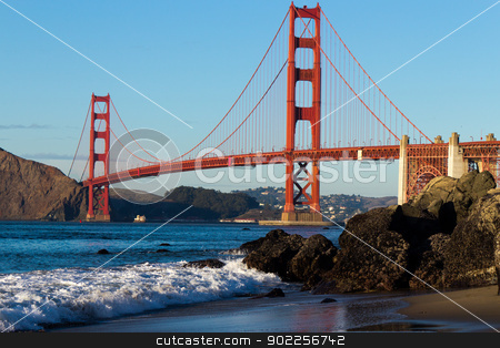 To use this stock image in your creative project, please select the size you need over to the right and click the "Add to Cart" button.
Your downloaded image will come with the Cutcaster watermark removed so don’t worry about the watermark you see on this page. Golden Gate Bridge stock photo, Golden Gate Bridge by Click Images
