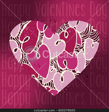 Valentine love heart greeting card Valentine love heart greeting card stock vector clipart, Valentine day love heart concept greeting card background. Vector illustration layered for easy manipulation and custom coloring. by Cienpies Design