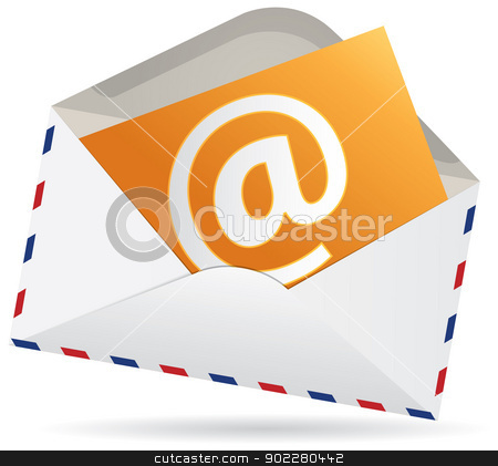 To use this stock image in your creative project, please select the size you need over to the right and click the "Add to Cart" button.
Your downloaded image will come with the Cutcaster watermark removed so don’t worry about the watermark you see on this page. You have got a mail stock vector clipart, Vector e-mail concept, isolated white envelope and at sign by HypnoCreative