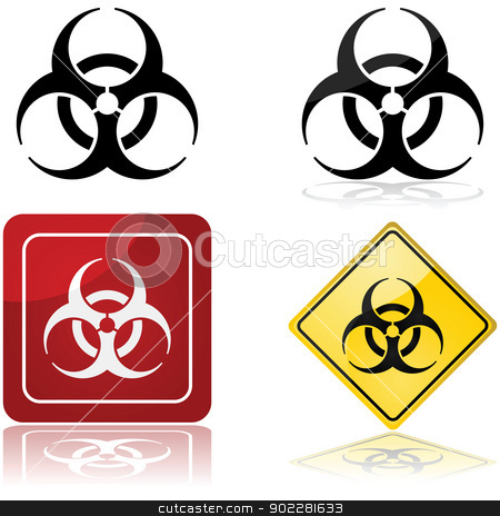 Biohazard sign Biohazard sign stock vector clipart, Icon set showing a biohazard sign in four different styles by Bruno Marsiaj