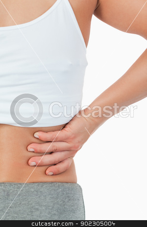 To use this stock image in your creative project, please select the size you need over to the right and click the "Add to Cart" button.
Your downloaded image will come with the Cutcaster watermark removed so don’t worry about the watermark you see on this page. Close up of female with back pain stock photo, Close up of female with back pain against a white background by Wavebreak Media