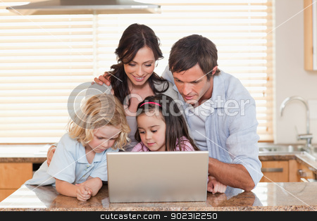 To use this stock image in your creative project, please select the size you need over to the right and click the "Add to Cart" button.
Your downloaded image will come with the Cutcaster watermark removed so don’t worry about the watermark you see on this page. Family using a notebook together stock photo, Family using a notebook together in a kitchen by Wavebreak Media