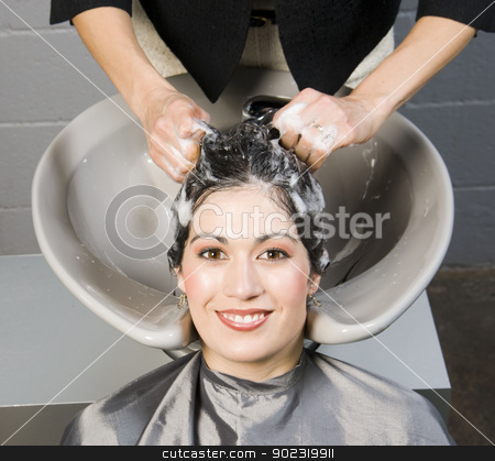 To use this stock image in your creative project, please select the size you need over to the right and click the "Add to Cart" button.
Your downloaded image will come with the Cutcaster watermark removed so don’t worry about the watermark you see on this page. Attractive Woman Gets Spa Salon Shampoo and Conditioning stock photo, Attractive Woman Gets Spa Salon Shampoo and Conditioning by Christopher Boswell