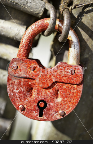 To use this stock image in your creative project, please select the size you need over to the right and click the "Add to Cart" button.
Your downloaded image will come with the Cutcaster watermark removed so don’t worry about the watermark you see on this page. Rusty old padlock stock photo, Rusty old locked padlock on the gate by Alexey Romanov