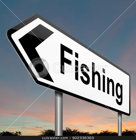 Fishing concept. Fishing concept. stock photo, Illustration depicting a sign with a fishing concept. by Samantha Craddock