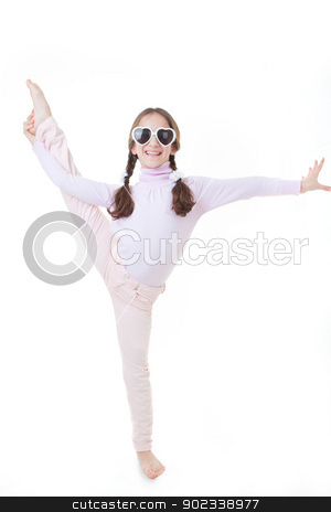 To use this stock image in your creative project, please select the size you need over to the right and click the "Add to Cart" button.
Your downloaded image will come with the Cutcaster watermark removed so don’t worry about the watermark you see on this page. child dancing or exercising stock photo, Happy smiling child gymnast exercising or dancing by mandygodbehear