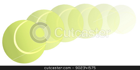 Flying Tennis Ball Flying Tennis Ball stock vector clipart, A new yellow tennis ball flying through the air on an arc trajectory. by Kotto