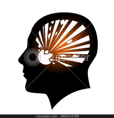 Human face with Explosive Hazard Sign Human face with Explosive Hazard Sign stock photo, Human face with Explosive Hazard Sign. Illustration on white background for creative design by dvarg