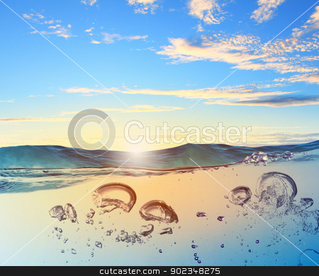 To use this stock image in your creative project, please select the size you need over to the right and click the "Add to Cart" button.
Your downloaded image will come with the Cutcaster watermark removed so don’t worry about the watermark you see on this page. Sea wave with bubbles stock photo, Sky and sea water wave with bubbles illustration by Sergey Nivens