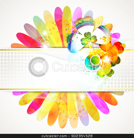 To use this stock image in your creative project, please select the size you need over to the right and click the "Add to Cart" button.
Your downloaded image will come with the Cutcaster watermark removed so don’t worry about the watermark you see on this page. Banner design with clover stock vector clipart, Banner design with colored flower background and clover by Merlinul