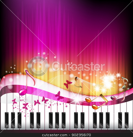 To use this stock image in your creative project, please select the size you need over to the right and click the "Add to Cart" button.
Your downloaded image will come with the Cutcaster watermark removed so don’t worry about the watermark you see on this page. Piano keys with butterflies stock vector clipart, Piano keys with butterflies and stars by Merlinul