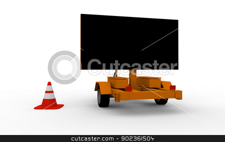 To use this stock image in your creative project, please select the size you need over to the right and click the "Add to Cart" button.
Your downloaded image will come with the Cutcaster watermark removed so don’t worry about the watermark you see on this page. Roadworks cart with signboard stock photo, Blank black signboard on the top of a roadworks cart by Harvepino