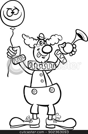 To use this stock image in your creative project, please select the size you need over to the right and click the "Add to Cart" button.
Your downloaded image will come with the Cutcaster watermark removed so don’t worry about the watermark you see on this page. clown cartoon illustration for coloring stock vector clipart, Black and White Cartoon Illustration of Funny Clown with Balloon and Air Horn for Coloring Book by Igor Zakowski