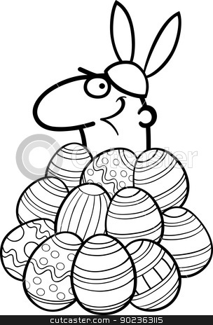 To use this stock image in your creative project, please select the size you need over to the right and click the "Add to Cart" button.
Your downloaded image will come with the Cutcaster watermark removed so don’t worry about the watermark you see on this page. man as easter bunny cartoon for coloring stock vector clipart, Black and White Cartoon Illustration of Funny Man in Easter Bunny Costume in Easter Eggs heap for Coloring Book by Igor Zakowski