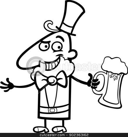 To use this stock image in your creative project, please select the size you need over to the right and click the "Add to Cart" button.
Your downloaded image will come with the Cutcaster watermark removed so don’t worry about the watermark you see on this page. Leprechaun with beer cartoon for coloring stock vector clipart, Black and White Cartoon Illustration of Happy Leprechaun with Mug of Beer on St Patrick Day Holiday for Coloring Book by Igor Zakowski