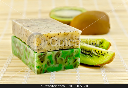 To use this stock image in your creative project, please select the size you need over to the right and click the "Add to Cart" button.
Your downloaded image will come with the Cutcaster watermark removed so don’t worry about the watermark you see on this page. Soap homemade with kiwi stock photo, Two green homemade soaps, kiwi slices on a bamboo napkin by rezkrr