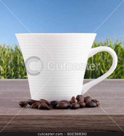 To use this stock image in your creative project, please select the size you need over to the right and click the "Add to Cart" button.
Your downloaded image will come with the Cutcaster watermark removed so don’t worry about the watermark you see on this page. Coffee stock photo, Close up of a cup of coffee with coffee beans by Fabio Alcini