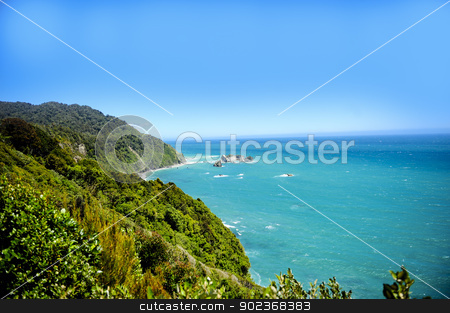 To use this stock image in your creative project, please select the size you need over to the right and click the "Add to Cart" button.
Your downloaded image will come with the Cutcaster watermark removed so don’t worry about the watermark you see on this page. Te Wahipounamu stock photo, Te wahipounamu lookout on the tasman sea, South Island New Zealand by Don Fink
