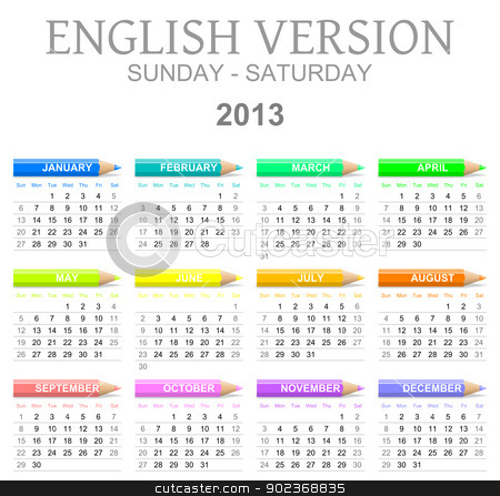 To use this stock image in your creative project, please select the size you need over to the right and click the "Add to Cart" button.
Your downloaded image will come with the Cutcaster watermark removed so don’t worry about the watermark you see on this page. 2013 crayons calendar english version sun - sat stock photo, Colorful sunday to saturday 2013 calendar with crayons english version illustration by make