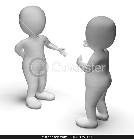 To use this stock image in your creative project, please select the size you need over to the right and click the "Add to Cart" button.
Your downloaded image will come with the Cutcaster watermark removed so don’t worry about the watermark you see on this page. Discussion Between Two 3d Characters Shows Communication stock photo, Discussion Between Two 3d Characters Showing Communication by stuartmiles