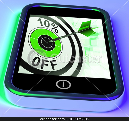 10 Percent Off On Smartphone Shows Sales 10 Percent Off On Smartphone Shows Sales stock photo, 10 Percent Off On Smartphone Shows Sales And Price Bonuses by stuartmiles