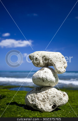 To use this stock image in your creative project, please select the size you need over to the right and click the "Add to Cart" button.
Your downloaded image will come with the Cutcaster watermark removed so don’t worry about the watermark you see on this page. White Stones in a beach stock photo, Beautiful tropical beach with white stones on the rocks by ikostudio