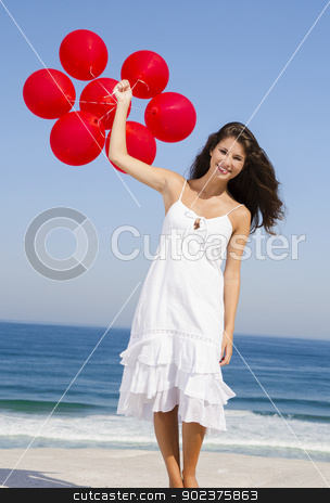 To use this stock image in your creative project, please select the size you need over to the right and click the "Add to Cart" button.
Your downloaded image will come with the Cutcaster watermark removed so don’t worry about the watermark you see on this page. Beautiful girl holding red ballons stock photo, Beautiful girl with red ballons in the beach by ikostudio