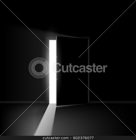 To use this stock image in your creative project, please select the size you need over to the right and click the "Add to Cart" button.
Your downloaded image will come with the Cutcaster watermark removed so don’t worry about the watermark you see on this page. Open door stock photo, Open door. Illustration on black background for creative design by dvarg