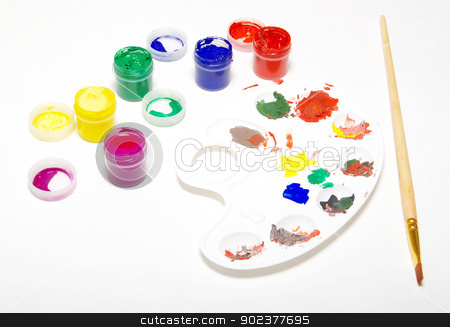 To use this stock image in your creative project, please select the size you need over to the right and click the "Add to Cart" button.
Your downloaded image will come with the Cutcaster watermark removed so don’t worry about the watermark you see on this page. brushes stock photo, Palette with different colors isolated on white by Vitaliy Pakhnyushchyy