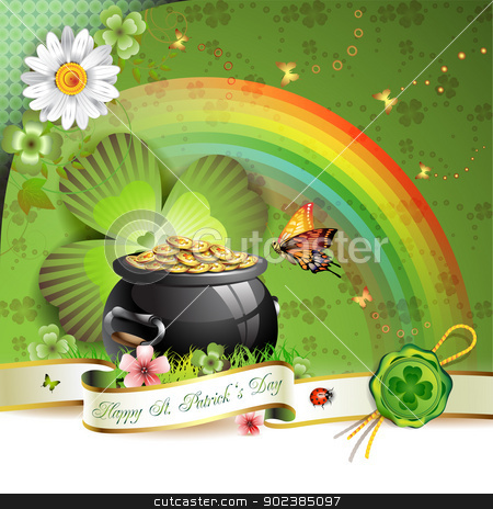To use this stock image in your creative project, please select the size you need over to the right and click the "Add to Cart" button.
Your downloaded image will come with the Cutcaster watermark removed so don’t worry about the watermark you see on this page. St. Patrick's Day card stock vector clipart, St. Patrick's Day card design with butterfly and clover
by Merlinul