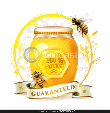 To use this stock image in your creative project, please select the size you need over to the right and click the "Add to Cart" button.
Your downloaded image will come with the Cutcaster watermark removed so don’t worry about the watermark you see on this page. Bees with glass jar and honey stock vector clipart, Bees with glass jar and honey over floral background isolated on white by Merlinul