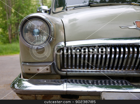 To use this stock image in your creative project, please select the size you need over to the right and click the "Add to Cart" button.
Your downloaded image will come with the Cutcaster watermark removed so don’t worry about the watermark you see on this page. Ancient Russian car stock photo, Headlight of the ancient Russian car (GAZ-21) by Alexey Romanov