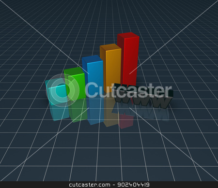Online business online business stock photo, business graph and the letters www - 3d illustration by J?